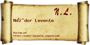 Nádor Levente névjegykártya